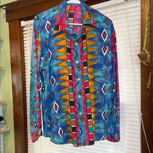 Vintage Colorful Geometric Shacket